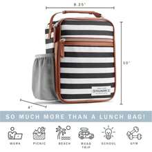 Fit & Fresh Thayer bolsa de almuerzo aislada(Negro y blanco (Black & White Stripe)) - Multicolor - Ver 4