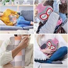 Wärmflasche aus Gummi mit abnehmbarem, weichem Bezug, Wärmekissen aus wärmendem Gummi zur Schmerzlinderung, für Nacken und Schultern, Füße, Menstruationsbeschwerden, Wärme- und Kältetherapie (1 l) - Grau - Übersicht 4