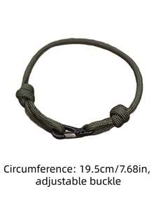 1pc Men's Simple Knot Bracelet, Adjustable Double-Layer Braided Rope, Fashionable Knotted Cord Bracelet, Minimalist & Versatile, Suitable For Daily Wear Or As A Gift For Family, Friends, And Partners - Double Knot Black Buckle Bracelet - View 3