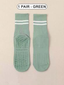 1双/4双/6双装女士条纹瑜伽防滑袜，专业室内运动健身中筒袜，精美圣诞礼物，独特新年礼物，女友情人节礼物 - 彩色 - 查看 12