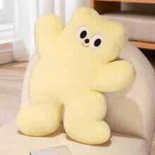 Almohada de peluche de dibujos animados con forma de oso, juguetes de peluche suaves para adultos, decoración del hogar - Amarillo - Ver 3