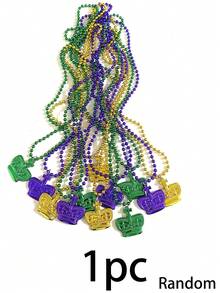 12/24颗嘉年华珠子，绿色紫色金色金属嘉年华珠子项链配件散装，嘉年华珠子项链服装，适合游行、抛掷、派对装饰和礼品 - 彩色 - 查看 9