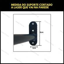 Kit 4 Araras Cabideiros 60cm Fixas De Parede Closet Loja