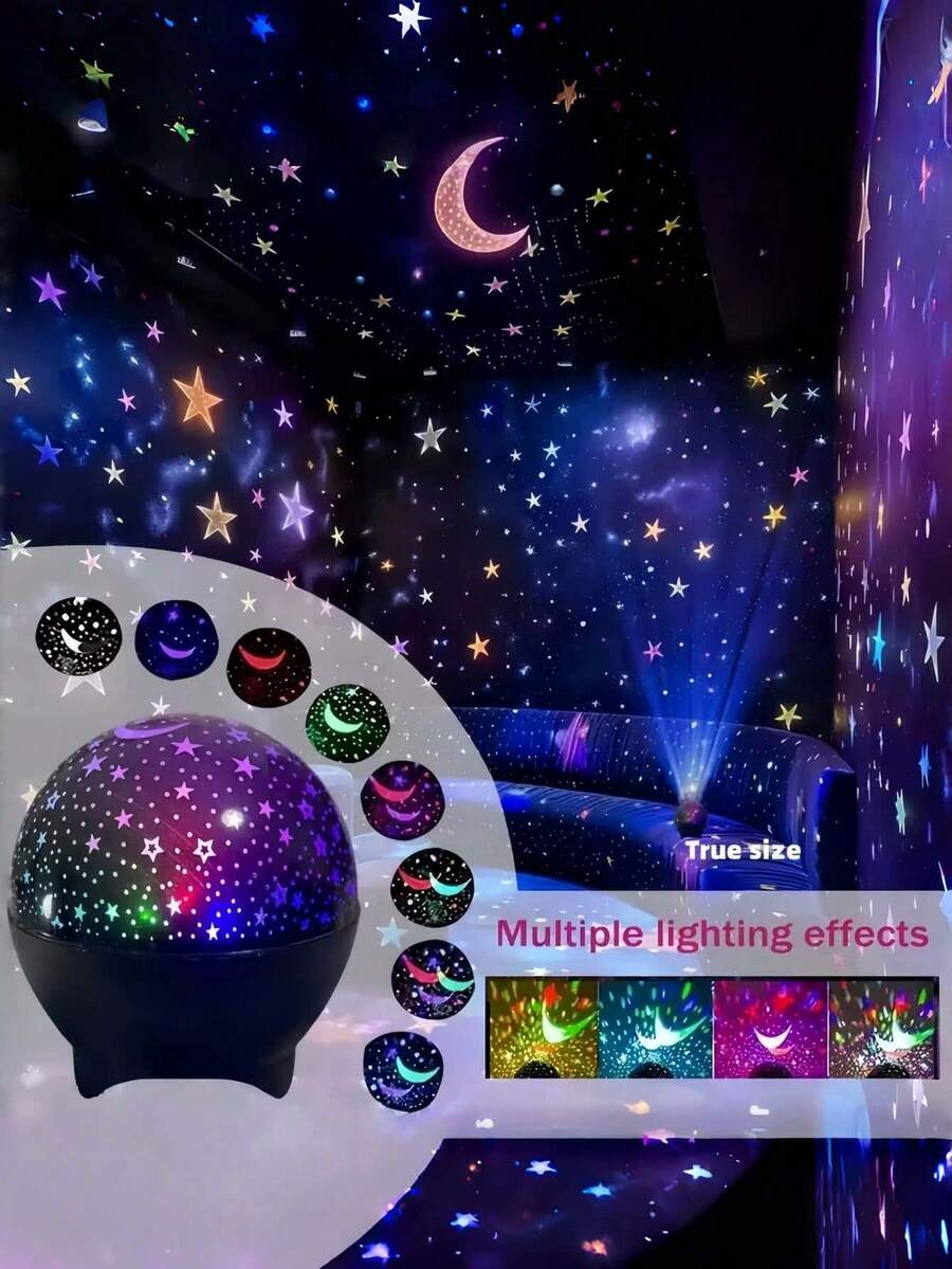 1件迷你夢幻水晶星空燈，水晶星旋轉燈－照亮浪漫臥室、舞池、舞台、派對。為節日、聚會、露營探險和派對增添魅力－神奇禮物，適合所有場合！聖誕必備舞台燈光氛圍燈具燈籠！