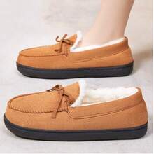 Fur-Lined, Bow-Decorated, Fine-Haired Home And Outdoor Shoes For Women, Snow Boots With Added Insulation And Thickness,-Comfortable Boots, Warm And Insulated Short Boots For Keeping Warm And Protecting Against Cold Weather. - Camel - View 9