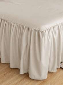 1件床裙，床上用品，柔软透气的床单，荷叶边下摆和松紧带设计，舒适睡眠，轻盈优雅，如云朵般柔软的质地，适用于单人床、双人床、大号床、特大号床，可机洗，公主风房间装饰