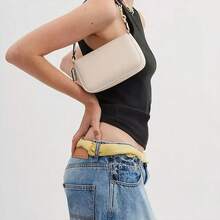 Classic Shoulder Bag In Blocked Signature Canvas Purse Gift For Women Purse And Bags Women Underarm Bag Satchel Bag - trắng - Xem 3