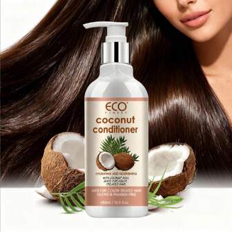 Acondicionador de cabello de coco - Sin sulfatos, sin parabenos, infundido con aceite de jojoba, profundamente nutritivo, cuidado del cuero cabelludo y el cabello