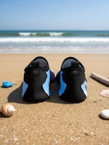 男士防滑沙滩鞋、户外涉水徒步鞋、室内运动瑜伽鞋，橡胶底 - 藍色 - 查看 5