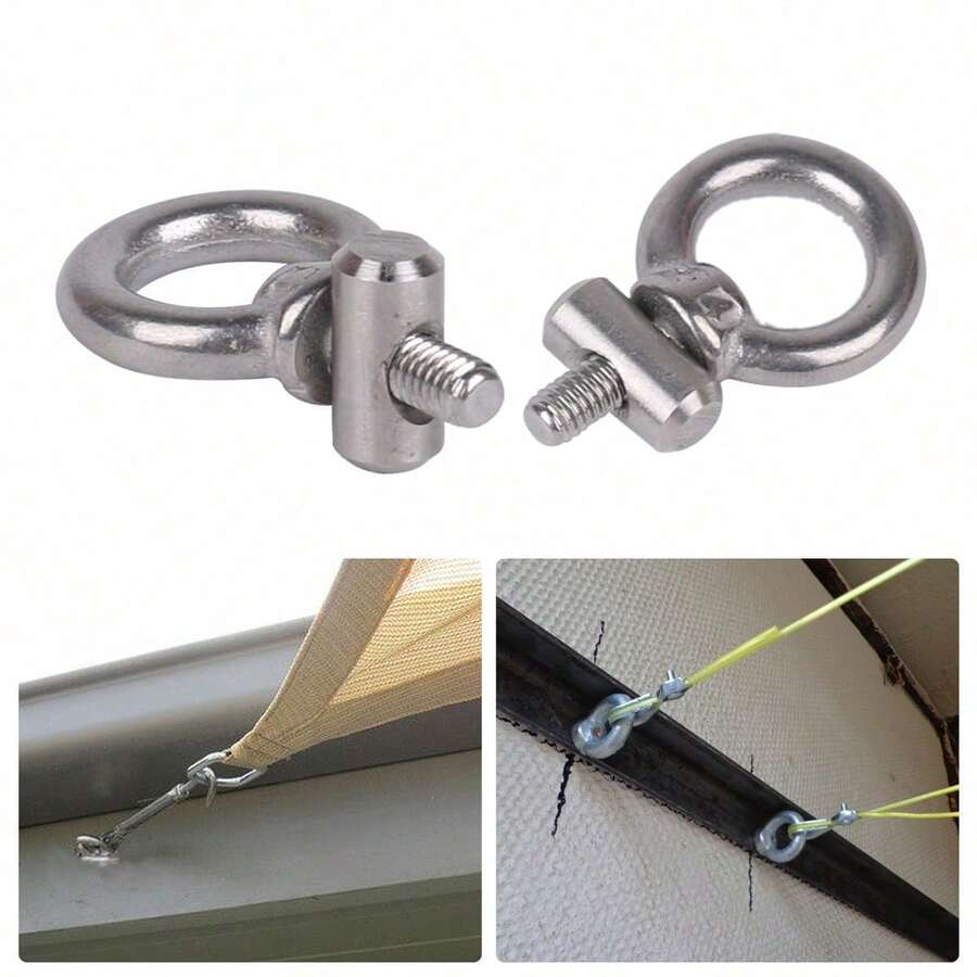 4X Stainless Steel Track Stopper Sunshade Stopper, Suitable For 5-8mm Track RV Camping Vehicles, Preventing The Mark From Sliding Along The Guide Rail, Suitable For Outdoor And Indoor Use - Silver - View 1