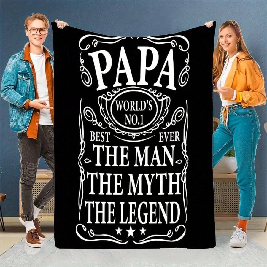 Best Dad Ever Flannel Blanket - Heartfelt Spanish Engraved Gift For Papa, Super Soft Flannel Printed Blanket,As Birthday Gifts, Family, Wedding, Souvenir Blankets, Polyester Blankets Suitable For All Seasons, Washable, Machine Washable, Lightweight, Breathable, Comfortable, Warm, Unique, 280gsm For Him, Her Personalized Ideal Gifts For Her, Him, Family, Boyfriend, Father, Family, Lover, Son, Grandfather, Friend, Classmate, Pet. Perfect Nap, Camping, Travel, Home, Daily Life, Office Decoration, Birthday, Anniversary, Valentine's Day, Thanksgiving, Christmas, Halloween, Father's Day, Wedding, New Year Gifts ,Sofa,Bed,Car,Bedroom,Living Room,Office, Outdoor Camping, Beach,Wall Decoration - 多色10 - 查看 1