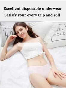 5/16 Stücke, Einweg-Unterwäsche, Schutzhose, praktisch und schnell, atmungsaktiv und bequem, 360° elastischer Bund, keine Einengung der Taille, starke Schweißaufnahme, auslaufsicher, geeignet für alle Körpertypen, geeignet für Reisen, Geschäftsreisen, Menstruation, Yoga und andere Situationen - Weiss - Übersicht 7