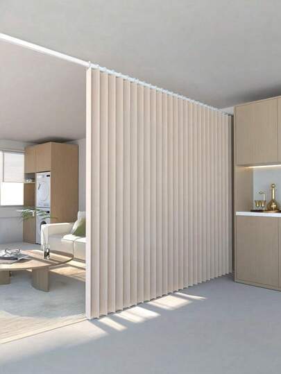 1 pieza Cortina plegable sin barra, divisor decorativo de tela para todo el año, adecuado para cama de hogar de alquiler, de alta gama, aplicable para sala de estar, ventanas del dormitorio y otros escenarios