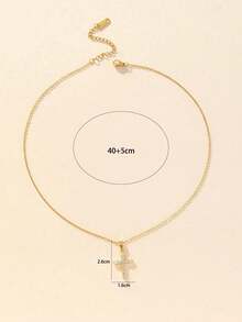 1件装 CZ 十字架吊坠项链，不锈钢项链。 - 滿鑽Cross項鍊 - 查看 2