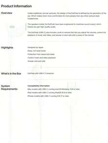 Apple Apple/Apple Original EarPods Wired Headphones USB-C Connector Genuine - 白色 - 查看 4