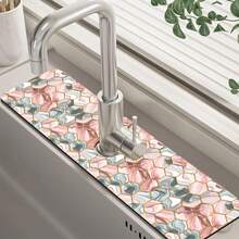 VIKAMA-alfombrilla protectora salpicaduras para fregadero de cocina, copo de nieve de Navidad, absorbente, de secado rápido, para drenaje de grifo, protector salpicaduras para fregadero de cocina - GGZN52-16 - Ver 11