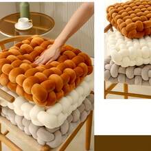 1pc Knotted Pillow Soft Cushion Home Accessory Square Office Knotted Pillow Plush Pillow For Living Room Bedroom Sofa Couch Living Room Home Accessory - màu trắng sữa - Xem 5