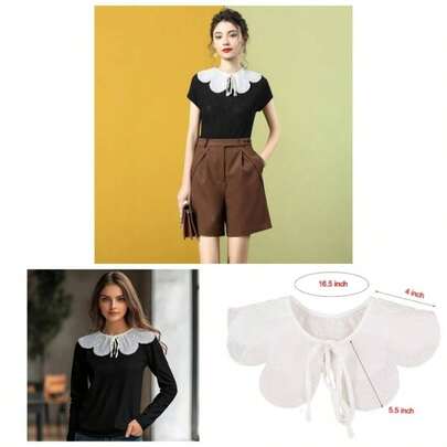White Lace Collar Women Crochet Detachable Choker Costume Dresses Sweaters