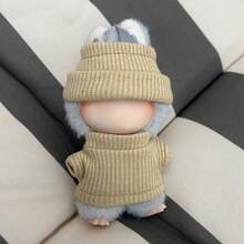 1套迷你10厘米娃娃服装套装，兼容第四代娃娃，包含服装配件、帽子和毛衣套装，娃娃换装服装（不含娃娃）