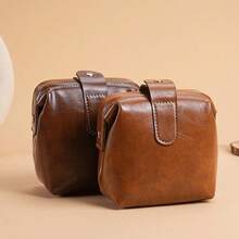 Cosmetic Bags Cases For Women PU Leather Ladies Fashion Vintage Casual Makeup Case Lipstick Bag Brand Button Coin Purse For Men Money Wallet Mini Wallet Purse Wallet Small Wallet Coin Wallet Id Card Holder Id Holder