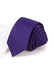 Cà vạt bản hẹp màu đỏ tía rộng 5,5cm/2,2in, cà vạt thời trang thường ngày cho nam và nữ, thích hợp cho đám cưới, lễ tốt nghiệp, sinh viên - Màu xanh hải quân - Xem 13