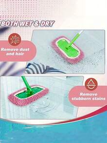 Miếng lau nhà siêu sợi microfiber tái sử dụng - Khăn lau ướt/khô siêu thấm hút và bền bỉ, chất liệu polyester màu xám với viền trắng, thiết kế hình tròn, phù hợp với hầu hết các loại chổi lau nhà phẳng, gạch và sàn nhà, có dây chun co giãn tương thích với các loại chổi lau nhà tiêu chuẩn. - Nhiều màu - Xem 5