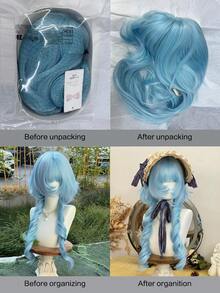 alicegarden 1 件合成耐热卷发长假发，带刘海，编织自然逼真，适合日常佩戴（不含配件） - 查看 11