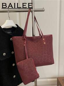 BAILEE 套装包，时尚休闲度假风，轻便易携，金色五金配件饰以铆钉，双提手设计，小巧可单独携带，可用作化妆包或零钱包，拉链封口，多隔层设计，大容量，防水耐磨。 - 彩色 - 查看 3