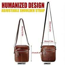A High-Quality Men's Shoulder Bag Made Of Genuine Leather, Crafted From Premium Cowhide – With An Adjustable Shoulder Strap, Robust And Durable, Suitable For Everyday Use And Travel, Stylish And Versatile, Perfect For Casual Outfits. - 棕色 - 查看 6