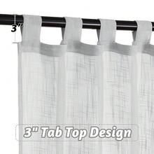 RYB HOME Linen Sheer Curtains - Privacy Textured Semi Sheer Drapes Light Glare Filtering For Bedroom Living Room French Door Window Decor, Width 52 In X Length 84 In, 2 Panels,  Grey,52inchWx84inchL(Packof2),Grey - 鴿灰色 - 查看 4