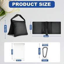 4 Piezas de Bolsas Resistentes para Fotografía - Ideal para Soporte de Telón de Fondo, Trípode, Tienda de Campaña Plegable - Para Estudio, Cine y Deportes al Aire Libre - Negro - Ver 3
