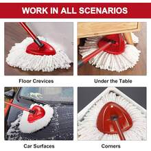 Mop Replacement Heads For O-Ceda Mop Replace Head EasyWrin Spin Mop Heads Replacements, Microfiber Spin Mop Refills, Easy Cleaning Mop Head Replacement (White-3 Mop Heads) - 白色 - 查看 7