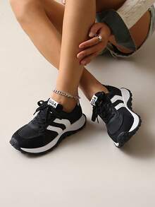 ZKBBO. Zapatos deportivos casuales para mujer, ligeros, antideslizantes y cómodos con correas cruzadas, adecuados para actividades al aire libre, fitness, caminata, tenis y zapatillas - Negro - Ver 5