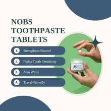 NOBS Toothpaste Tablets - Nano Hydroxyapatite, Fluoride Free, Plastic Free,  & Travel Friendly - Remineralize With NHA - 62片(一個月用量) - 查看 7