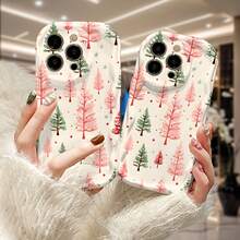 Navidad ShouJiKe crema estampado con las olas de la nieve, el  / 13/12/11 14/15/16 / X/XS XS Max/Max/Pro Plus, regalo perfecto regalo, regalo de san valentín, cumpleaños, fiestas - Mezcla de color 1 - Ver 2