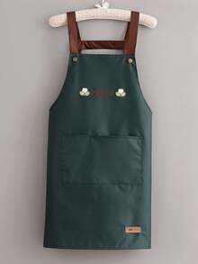 1 buah Celemek Barista Tahan Air Dua Sisi Motif Beruang NICE Warna Polos, Cocok untuk Rumah, Dapur Luar Ruangan, dan Industri Katering, Pakaian Kerja Motif Bunga - HALO - View 18