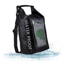 Bolsa Seca Impermeable para Senderismo, 5L Mochila a Prueba de Agua con Bolsa para Telfono, Correa de Hombro Ajustable, para Kayak, Rafting, Natacin, Mochila Impermeable, Senderismo Negro - Negro - Ver 2