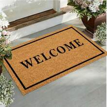 Coir Door Mat With Heavy Duty Backing, Wipe Your Paws Doormat, 16" X 24" Size, Easy To Clean Entry Mat, Beautiful Color And Sizing For Outdoor And Indoor Uses, Home Décor - 歡迎 - 查看 2