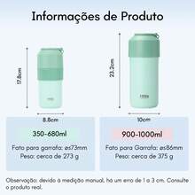 TYESO 900-1000/350-680 Ml Thermal Bottle, Available In Two Sizes. Keeps Drinks Cool Inside, Maintaining The Temperature Of Hot Or Cold Beverages For Up To 24 Hours. Ideal For Physical Activities, Sports, Work, School, Birthday Gifts, And Christmas Presents. - Rosa - 查看 5