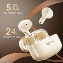 Lenovo EA110 Wireless Headphones, Bluetooth 5.4 , Half-In-Ear, 24H Battery,ENC Noise Cancelling, HiFi Sound, Touch Control For Sports And Daily Wear,Comfortable Fit,For Phone,PC