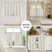 OWENIE Natural Kitchen Curtains Over Sink 30 Inch Length 2 Panels Set, Light Filtering Textured Short Cafe Curtains For Bathroom Windows, Small Curtain For Cabinet Basement RV Camper, 30\ W By 30\ L,30inchWx30inchL(Packof2),Natural - Natural - 查看 7