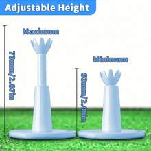 Adjustable Golf Ball Tee, Raise Swing Height Golf Accessories, Durable Multi-Prong Ball Stand Reduces Friction, Solid Sky Blue & White - Multicolor - View 5