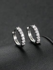 1 Đôi bông tai đinh tán bằng đồng đính đá Cubic Zirconia thời trang, unisex, phù hợp cho phong cách đường phố, tiệc tùng, mặc hàng ngày, quà tặng Giáng sinh, Năm mới, Ngày Valentine, Lễ Phục sinh. - Nhiều màu - Xem 7