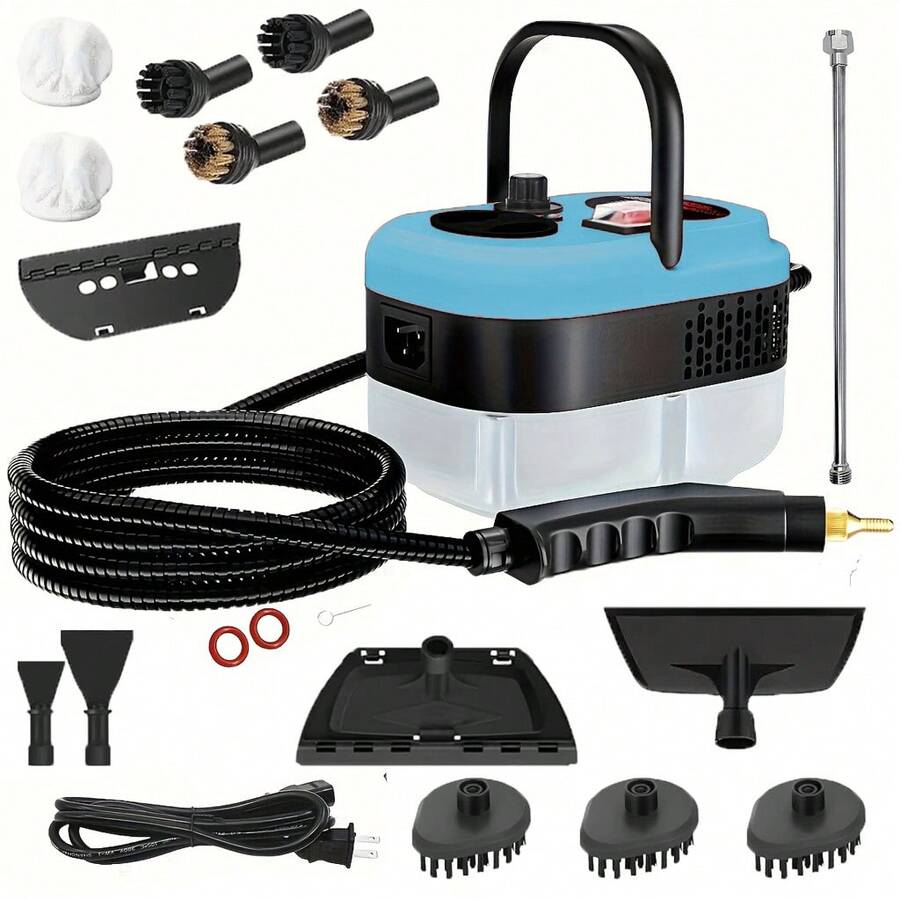 Handheld High-Temperature, High-Pressure Steam Cleaner With Brush Head; Portable For Kitchen, Home, Sofa, And Car Cleaning; Includes 19 Free Accessories. Portable Handheld Steam Cleaner, Kitchen Steam Cleaner, Household Cleaning Tool, Deep Cleaning Equipment, Lightweight Cleaner, Ergonomic Handle, High-Pressure System, Reliable Performance, Multi-Surface Cleaner, Suitable For Floor, Kitchen, And Car Cleaning; Perfect For Halloween And Christmas Gifts. - Xem 1
