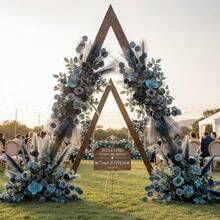 2-Pieces Wedding Arch Flowers Set, Artificial Flowers For Wedding Decoration  Home Decor Backdrop Valentine's Day And Welcome Ceremony Sign Flower Swag Floral Decorations For Signs, Arches, Doorways, And Corners For An Outdoor Wedding - 霧霾藍 - 查看 5