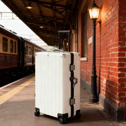 Luggage With TSA Lock, 360° Wheels, ABS+PC Material, Aluminum Frame No-Zipper Design – Perfect For Travel, Business Trips, Vacations, And Parties 24" Spinner Suitcase Or 28" Spinner Suitcase White