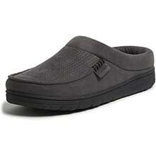 Zuecos de espuma viscoelástica transpirables para interiores y exteriores Dearfoams Brendan para hombres con anchos amplios - Negro (sarga) - Ver 7