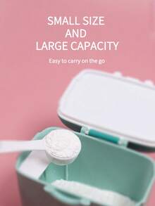 KUNT 450ml Double-Layer Milk Powder Container, Portable Baby Milk Powder Storage Box, Minimalist Design With Included Scoop - Multicolor - View 9