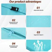 XZGB Outdoor Chaise Lounge Cushions Covers For Patio Not Includes Cushion Waterproof Chair Cushions Replacement Covers Seat Cushions Slipcovers For Outdoor Furniture (Teal 72"X 22"X 3"-1Pcs) - Teal - View 4