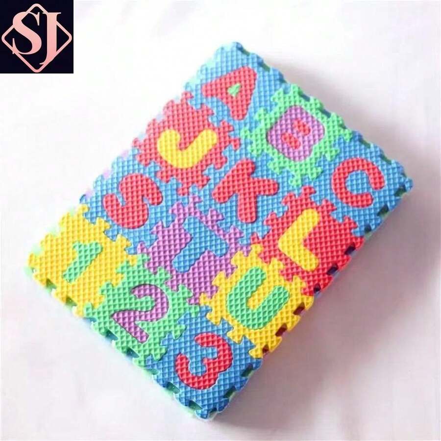 Alfombrilla de espuma con empalme para suelo, diseño de rompecabezas, antideslizante, para dormitorio (se envían al azar) - Multicolor - Ver 1